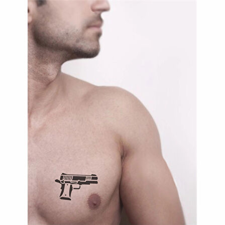 Beretta 2 Tabanca  Tattoo Geçici Dövme Şablonları Kına Kalıpları