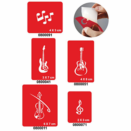 Müziğin Gücü 5'li Set Geçici Dövme Kına Şablonu