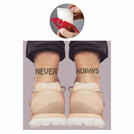 Herzaman ve Asla  Tattoo Geçici Dövme Şablonları Kına Kalıpları