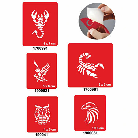 Akrepler 5'li Set Geçici Dövme Kına Şablonu