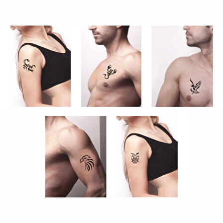 Akrepler 5'li Set Geçici Dövme Kına Şablonu
