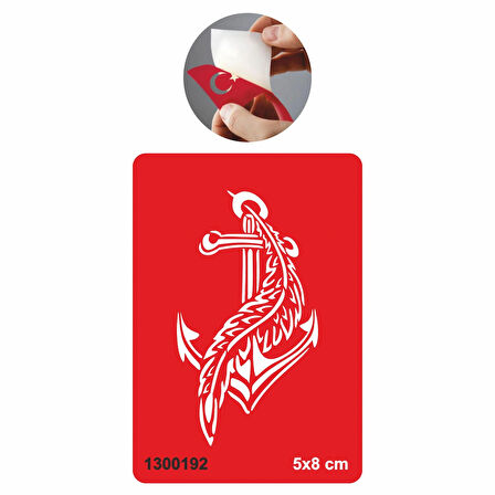 Deniz Tutkusu Çapa  Tattoo Geçici Dövme Şablonları Kına Kalıpları