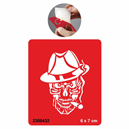 Dumanlı Kafa İskelet Tattoo Geçici Dövme Şablonları Kına Kalıpları