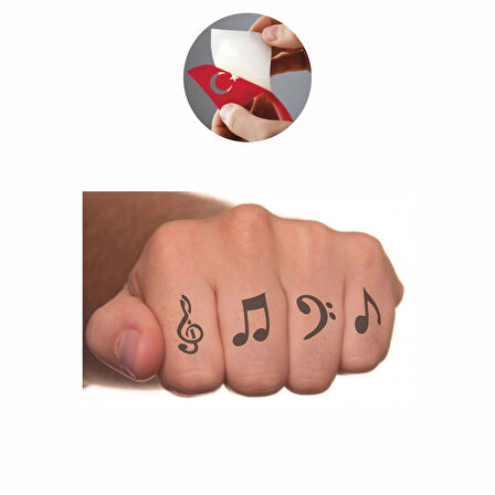 Seslerin Mimarı Notalar Tattoo Geçici Dövme Şablonları Kına Kalıpları