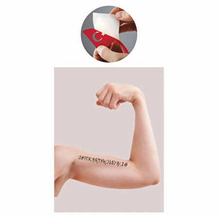 Göktürkçe Ne Mutlu Türküm Diyene  Tattoo Geçici Dövme Şablonları Kına Kalıpları