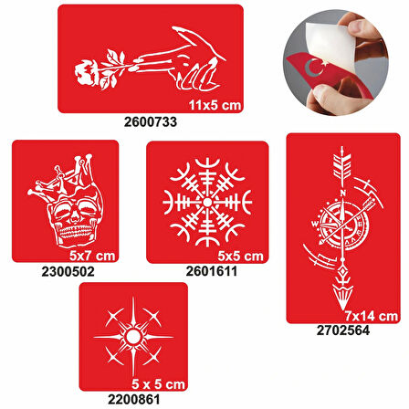 Kaşif Desenleri Set Geçici Dövme Kına Şablonu