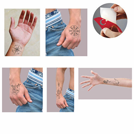 Kaşif Desenleri Set Geçici Dövme Kına Şablonu