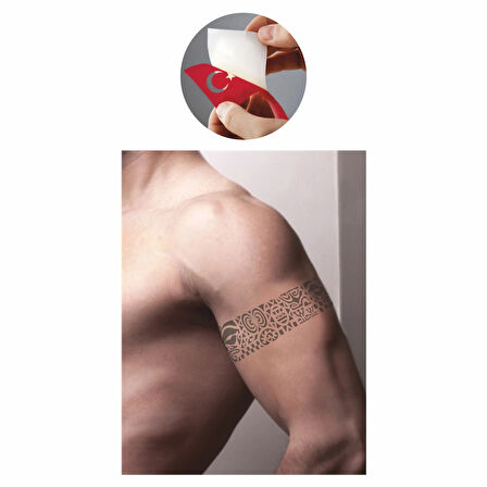 Yeni Yaşam Şerit Kol  Tattoo Geçici Dövme Şablonları Kına Kalıpları