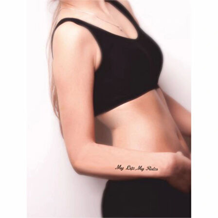 Benim Hayatım Benim Kurallarım Tattoo Geçici Dövme Şablonları Kına Kalıpları