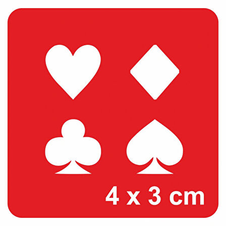 İskambil Sembolleri  Tattoo Geçici Dövme Şablonları Kına Kalıpları