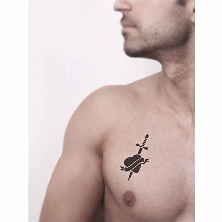 Hançer Kalp Tattoo Geçici Dövme Şablonları Kına Kalıpları
