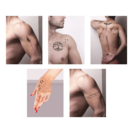 Doğa Desenleri Hint Kınası ile Geçici Dövme Yapma Seti