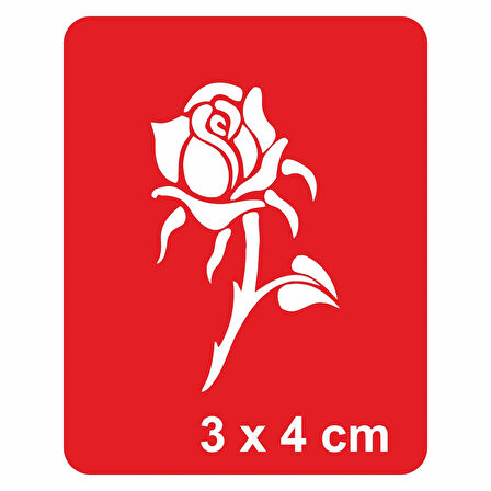 Gül Goncası Tattoo Geçici Dövme Şablonları Kına Kalıpları