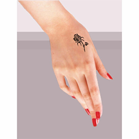 Gül Goncası Tattoo Geçici Dövme Şablonları Kına Kalıpları