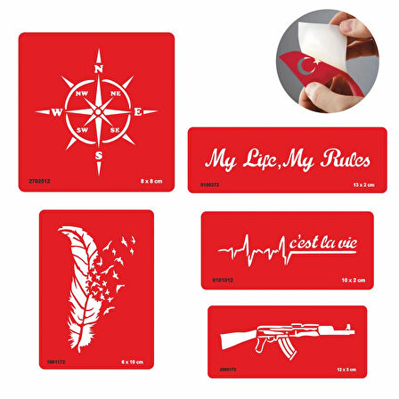 Şanslı Dövmeler 5'li Set Geçici Dövme Kına Şablonu