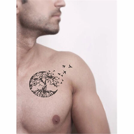 Ulu Ağaç Tattoo Geçici Dövme Şablonları Kına Kalıpları