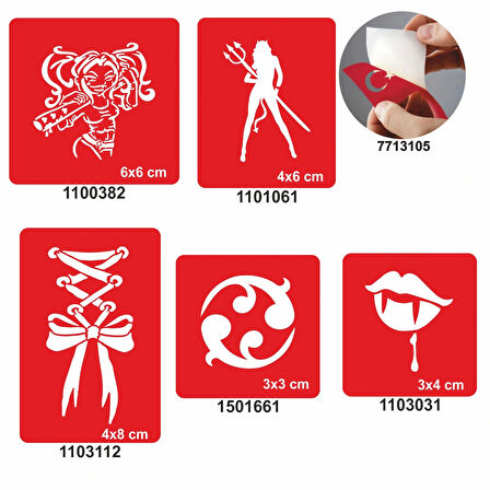 Güçlü Yaradılış 5 li Set Geçici Dövme Kına Şablonu