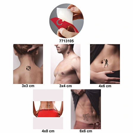 Güçlü Yaradılış 5 li Set Geçici Dövme Kına Şablonu