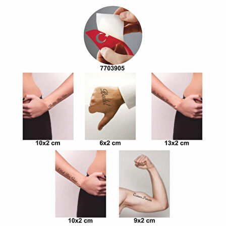 Umudumuz Yaşamak 5 li Set Geçici Dövme Kına Şablonu