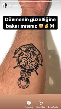 Pusula Dümen Çapa  Tattoo Geçici Dövme Şablonları Kına Kalıpları