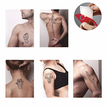 Çılgın Kuru Kafalar Hint Kınası ile Geçici Dövme Yapma Seti