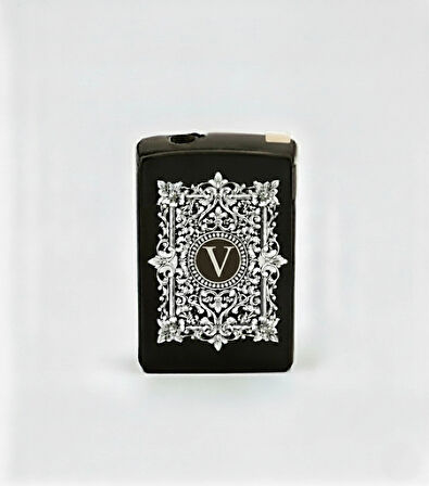 V Harfli Detaylı Kişiye Özel Harf Baskılı Gazlı Çakmak