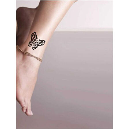 Papyon Kelebek-1 Tattoo Geçici Dövme Şablonları Kına Kalıpları