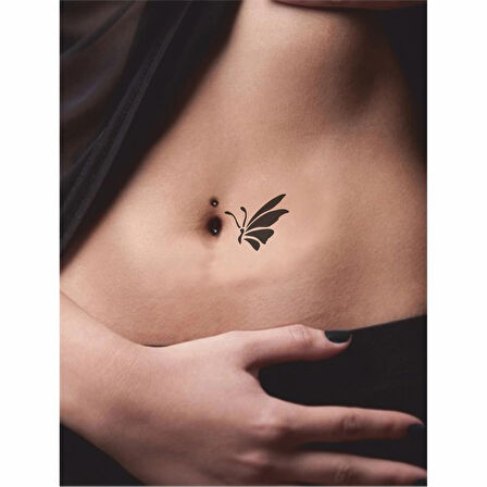 Küçük Kelebek Profili-1 Tattoo Geçici Dövme Şablonları Kına Kalıpları
