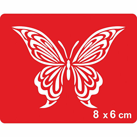 Çizgili Kelebek Tattoo Geçici Dövme Şablonları Kına Kalıpları