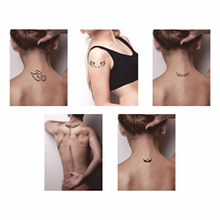 Özgür Kanatlar 5'li Set Geçici Dövme Kına Şablonu