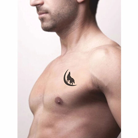 Gecenin İçinden Bozkurt Uluması Tattoo Geçici Dövme Şablonları Kına Kalıpları