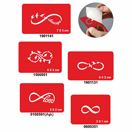 Sonsuzluklar 5'li Set Geçici Dövme Kına Şablonu