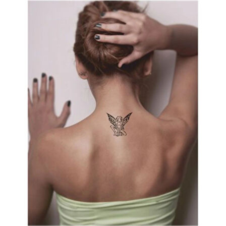 Tribal Kanatlı Melek Tattoo Geçici Dövme Şablonları Kına Kalıpları
