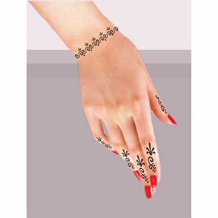 Minik Dallar 5'li Set Geçici Dövme Kına Şablonu