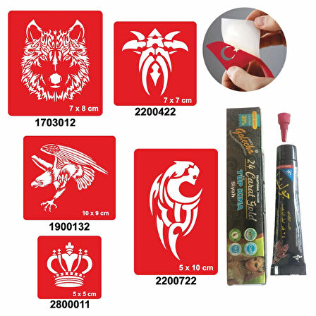 Vahşi Tribal Desenleri Hint Kınası ile Geçici Dövme Yapma Seti