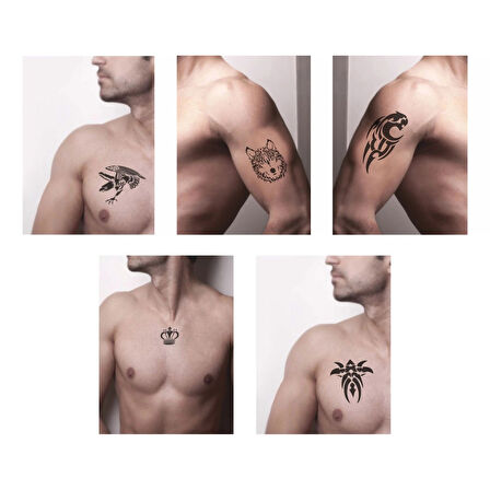 Vahşi Tribal Desenleri Hint Kınası ile Geçici Dövme Yapma Seti