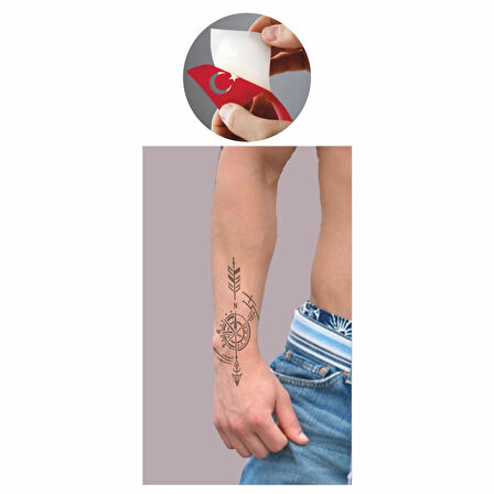 Şans Getiren Pusula Tattoo Geçici Dövme Şablonları Kına Kalıpları