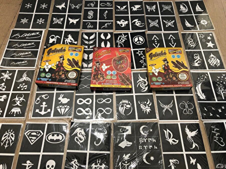 50 Sayfa Kına Deseni ve 12 Tüp Golecha Kına Seti