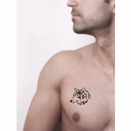 Güzel Yüzlü Kurt Tattoo Geçici Dövme Şablonları Kına Kalıpları