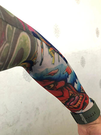 Giyilebilir Çorap Dövme Joker Dövmesi Çift Kol