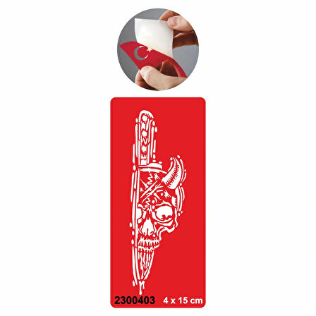 Ölüm Günü İskelet Kuru Kafa  Tattoo Geçici Dövme Şablonları Kına Kalıpları