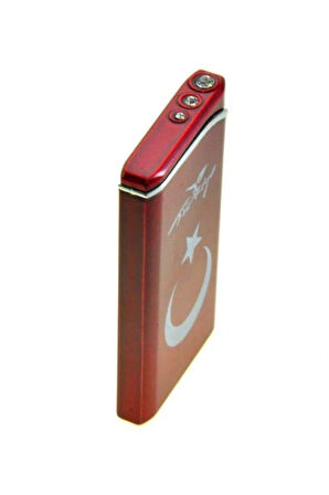 Hdmarketim Rezistanslı Rüzgarda Sönmez Metal Türk Bayraklı Çakmak Ultra Ince 5833