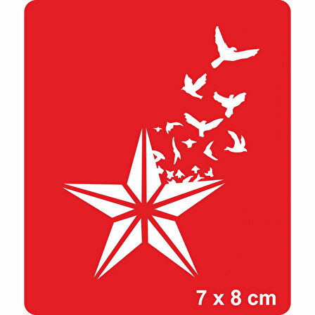 Asi Yıldız Tattoo Geçici Dövme Şablonları Kına Kalıpları