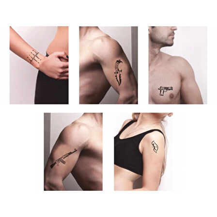 Vites Keleş Desenleri Hint Kınası ile Geçici Dövme Yapma Seti