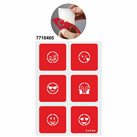 Sevimli Emojiler 5'li Set Geçici Dövme Kına Şablonu