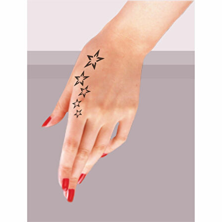 Kuyruklu Yıldız Tattoo Geçici Dövme Şablonları Kına Kalıpları