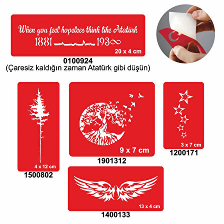 Ağaçlar 5'li Set Geçici Dövme Kına Şablonu