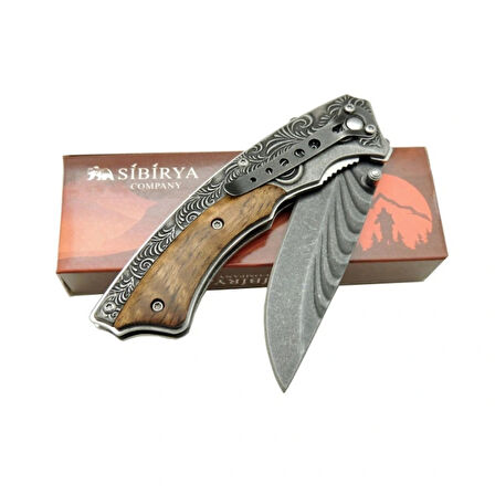 Sibirya İşlemeli Çakı Eskitme