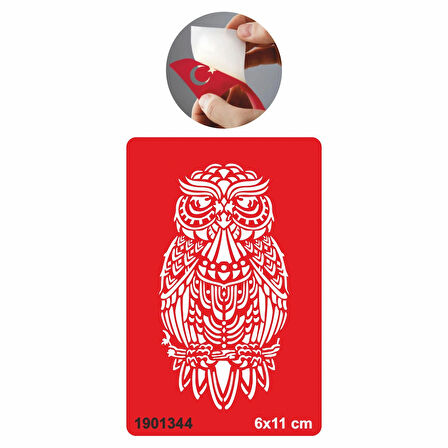 Büyük Baykuş Tattoo Geçici Dövme Şablonları Kına Kalıpları