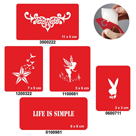 Hayat Basittir 5'li Set Geçici Dövme Kına Şablonu